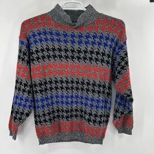 Vintage Northpoint Sweater Women's Medium M Herringbone Multi Color Acrylic USA